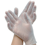 Одноразовые виниловые перчатки 100 шт, Размер L (фото)